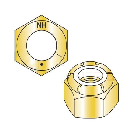 NEWPORT FASTENERS Nylon Insert Lock Nut, 3/4"-10, Steel, Grade 8, Yellow Zinc, 50 PK 680633